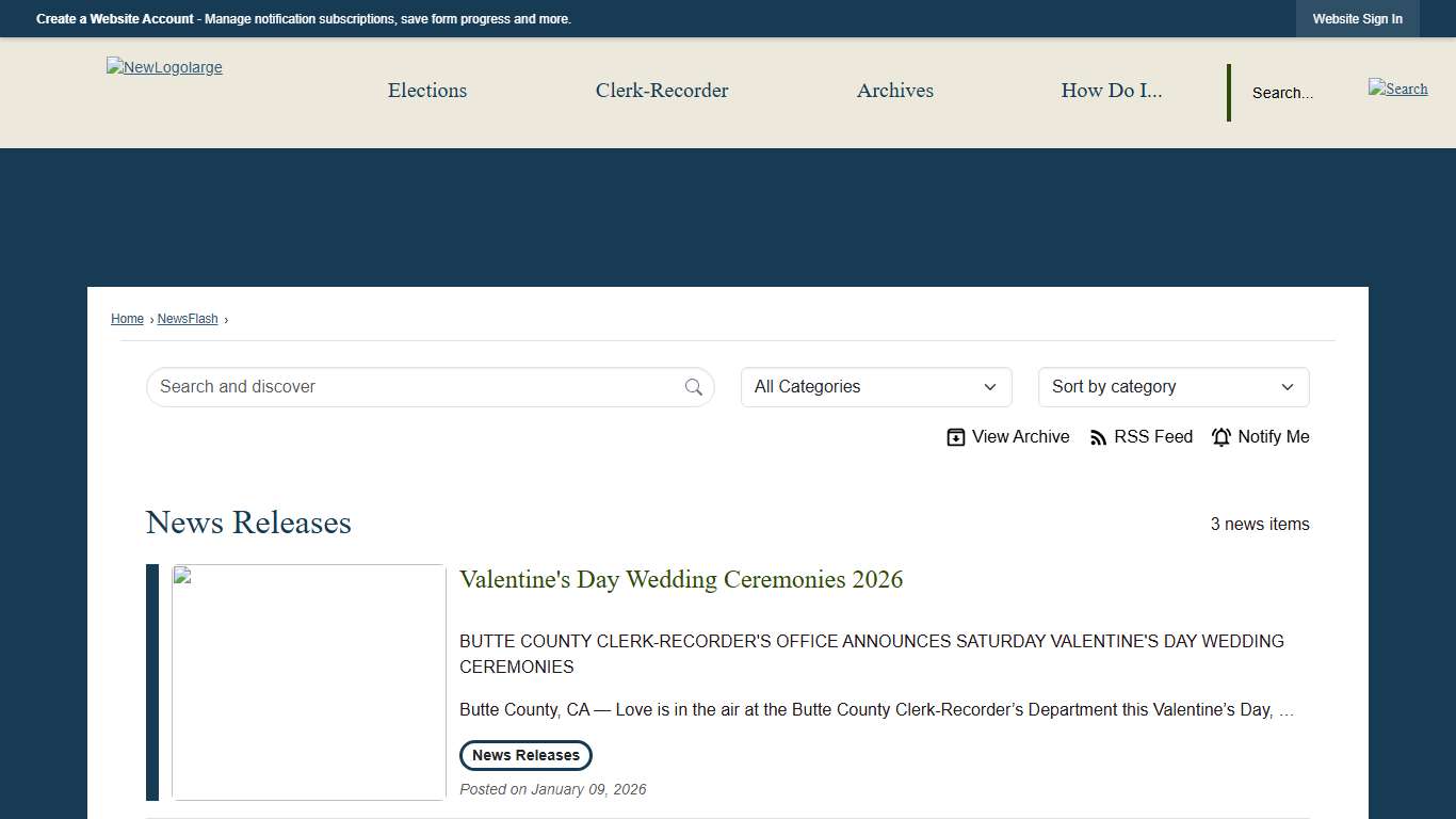 News Flash • Butte County Clerk Recorder, CA